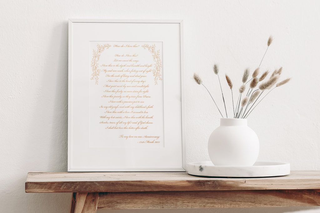 Bespoke Calligraphy Poem or Letter - Fine Art Design Studio