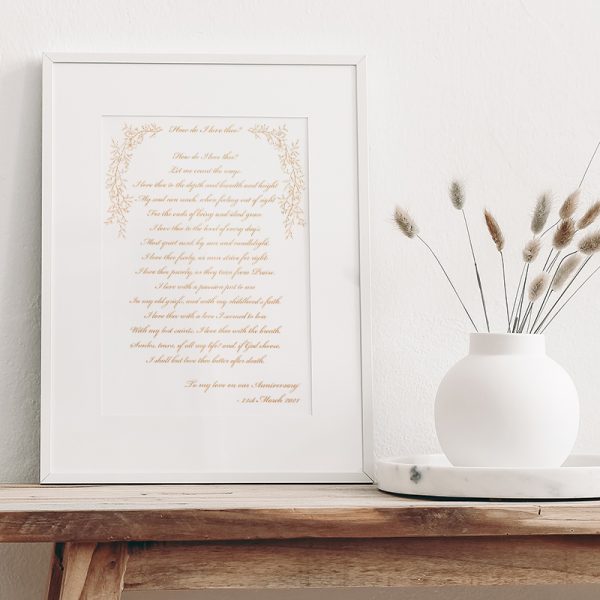 Bespoke Calligraphy Poem or Letter - Fine Art Design Studio