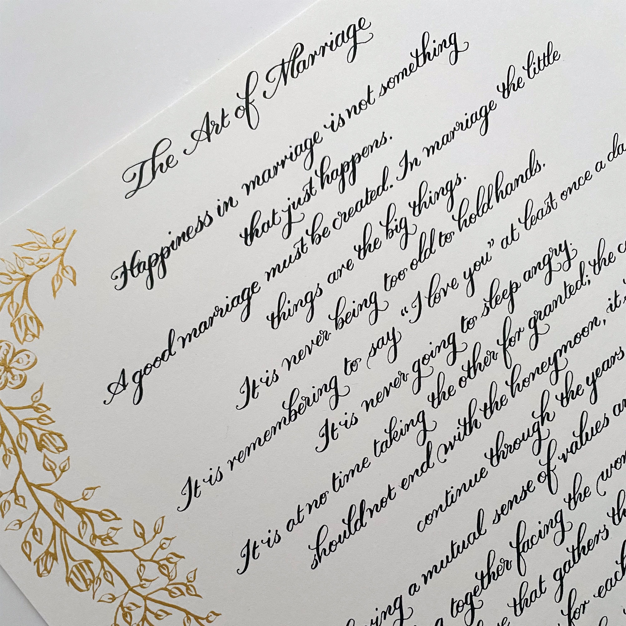 The Art of Marriage Poem Handwritten in Calligraphy - Image 3